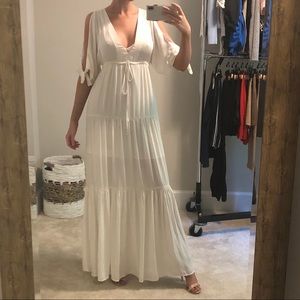 BCBG Max Azria white maxi dress. Worn once!